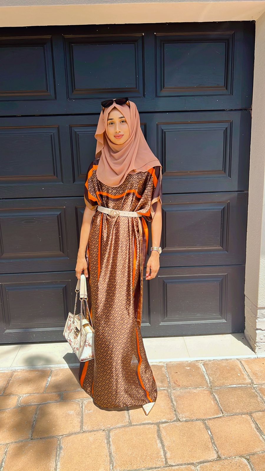 Brown modest kaftan