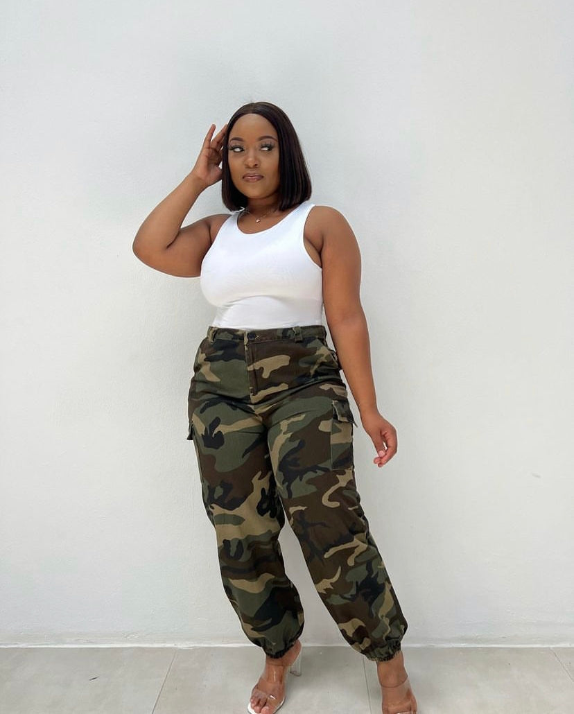 army print camo flap pocket pants