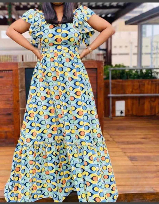 spotted rainbow shaded dress