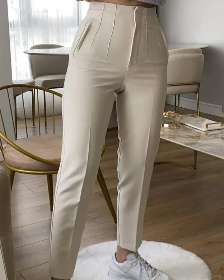 Merlot | High Waist Wide Leg Trousers | Pure Collection