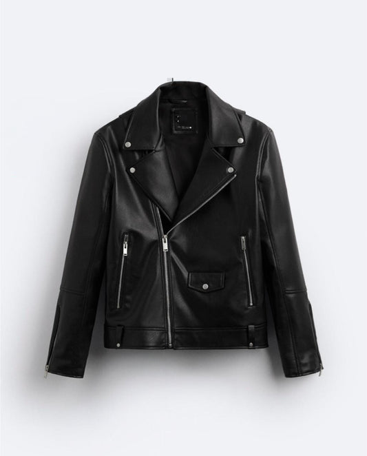 zip and button leather jackets