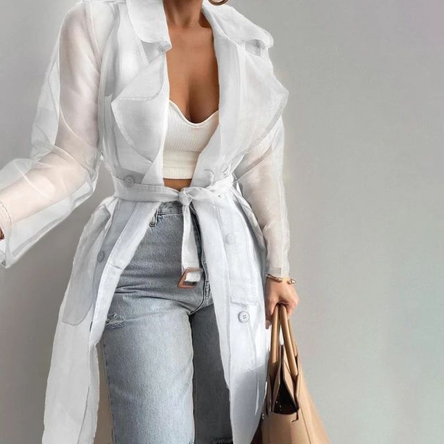 Belted cardigan top