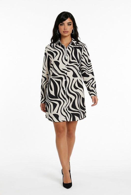 Zebra Relaxed Shirt dress