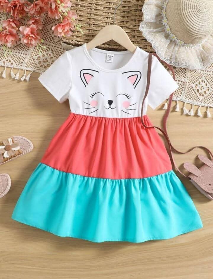 cat 3 tone tier kids dress
