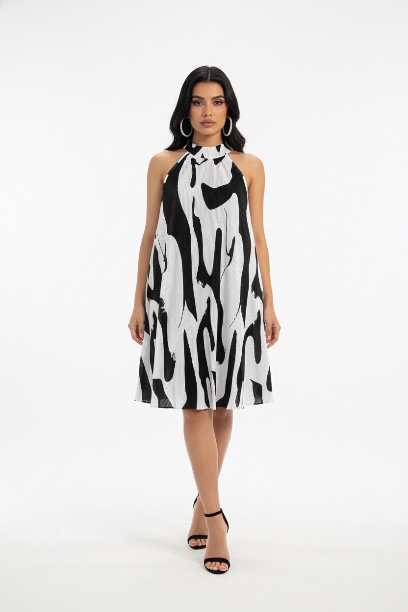 Halter neck midi dress