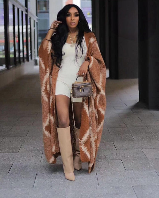 Knit long cardigan