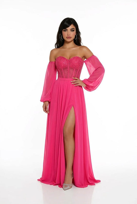 Side Slit off shoulder dress