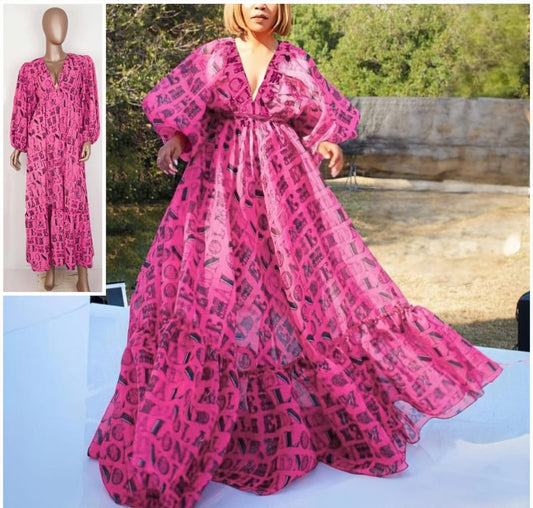 Pink Full length dress