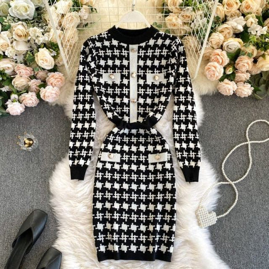 plush knit midi dress