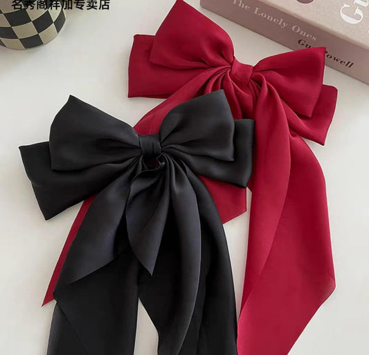 Bow satin Hair clip Ribbons