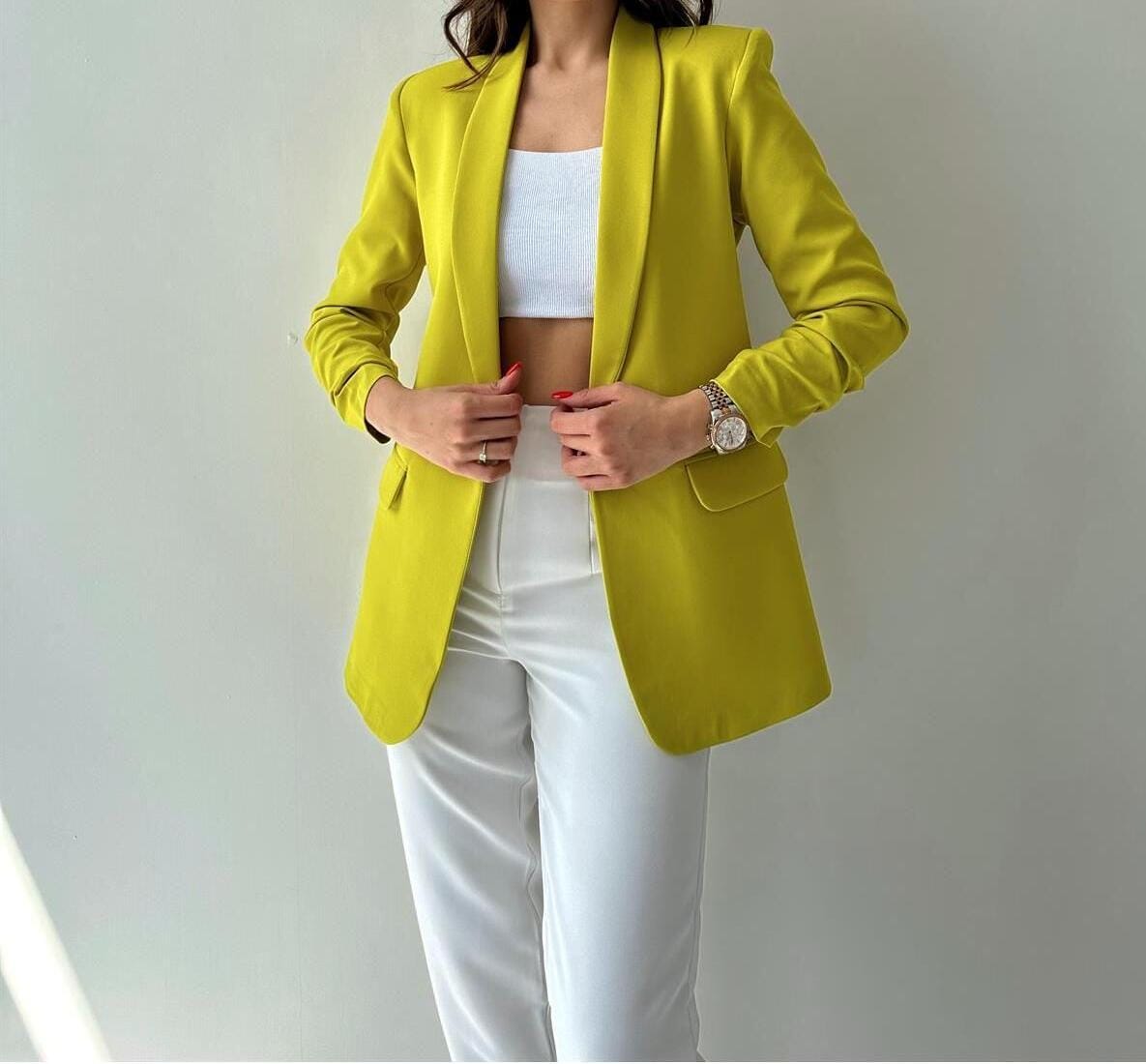 turndown collar blazer