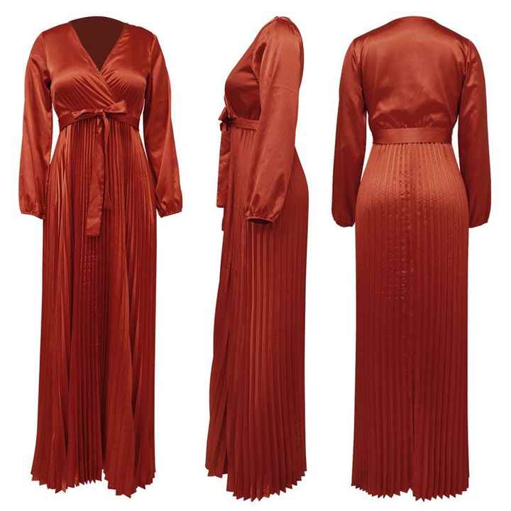 Satin pleated dress