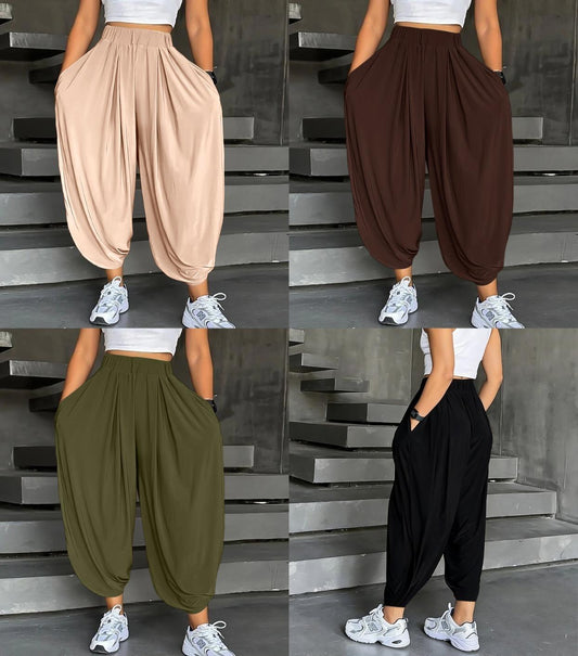 Loose pants with leg gutter