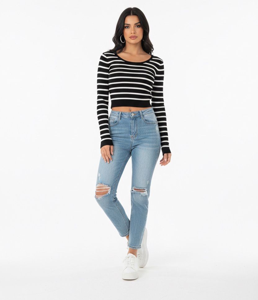 horizontal stripe top