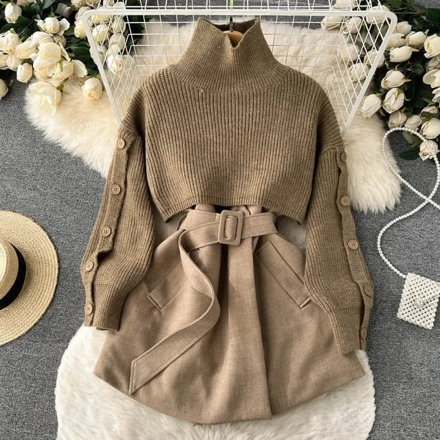 Coat & Mini Jersey set