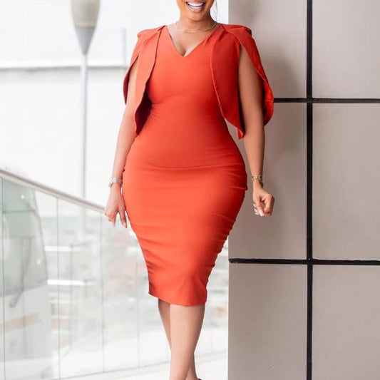 Orange Peplum Dress