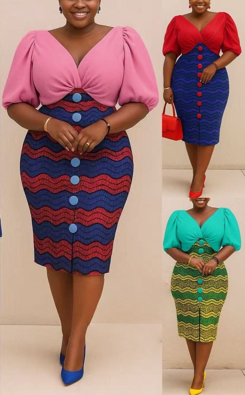 bodycon dress with a touch of african