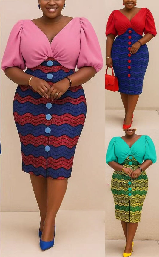 bodycon dress with a touch of african