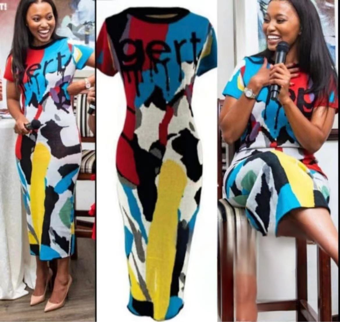 Gert Print Color block dress