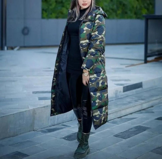 SM longer Camo puffy jacket