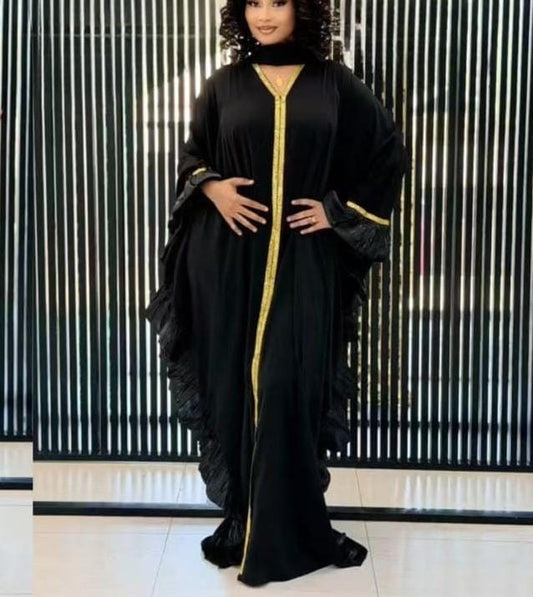 Open dress with long sleeves