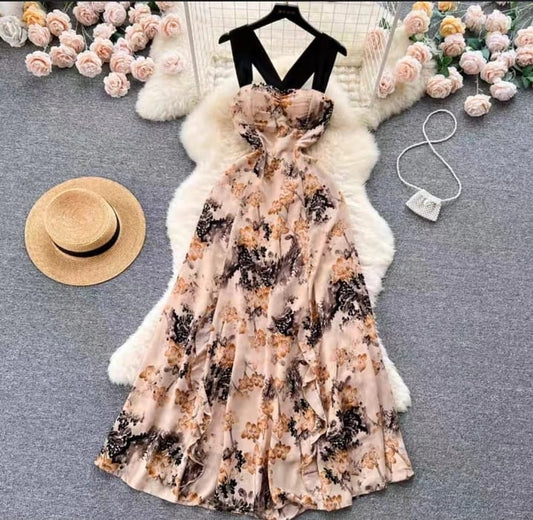 Cream floral dress