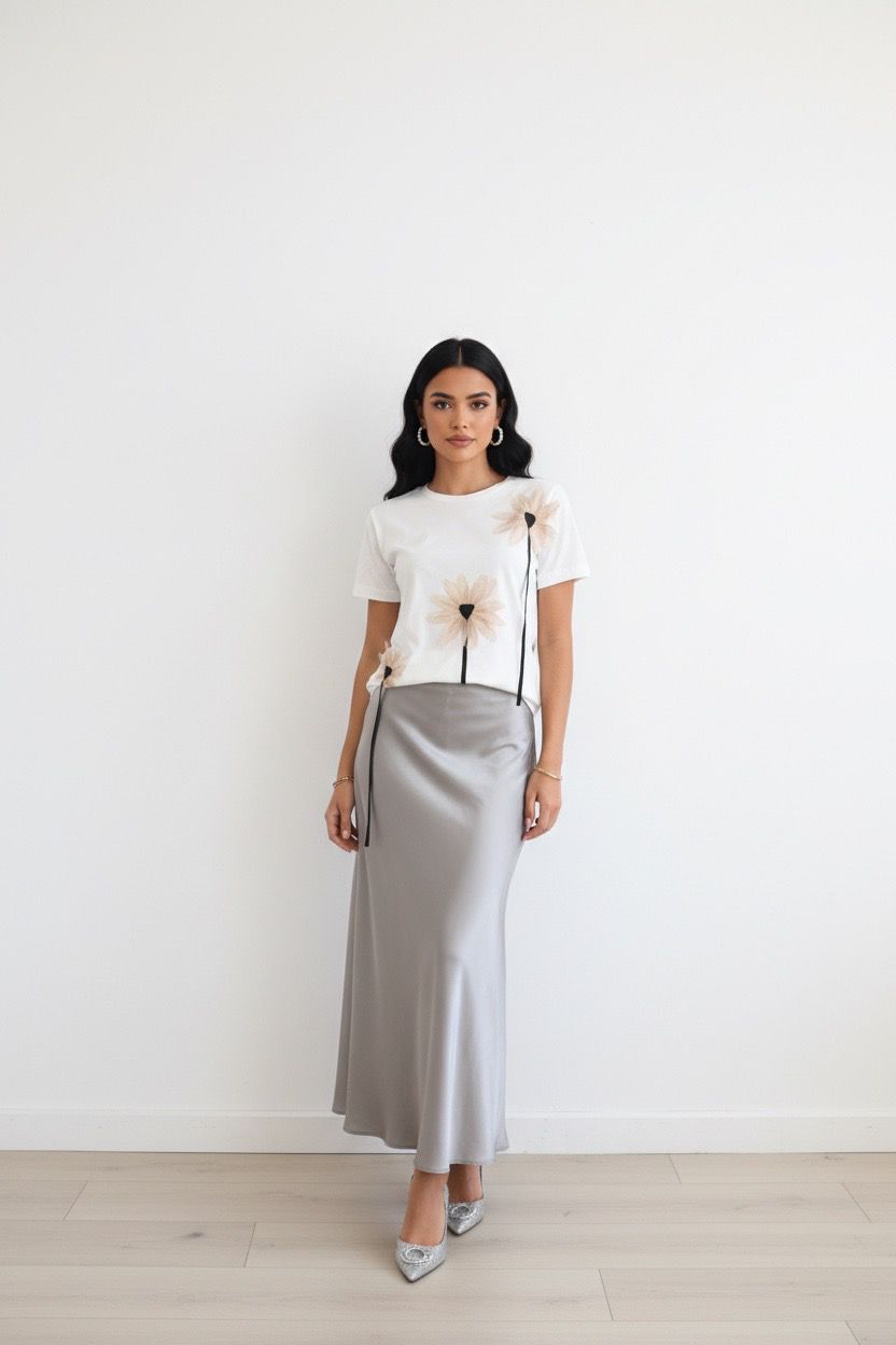 silk full length skirt
