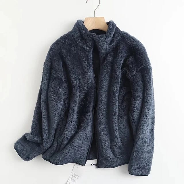 Fluffy zip up jacket