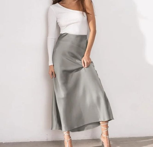 Satin casual skirts