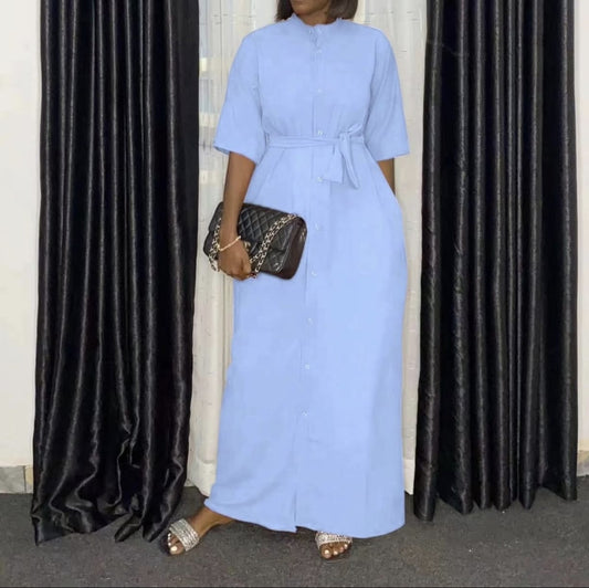 soft belt shirt dress