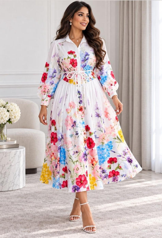 White floral dress