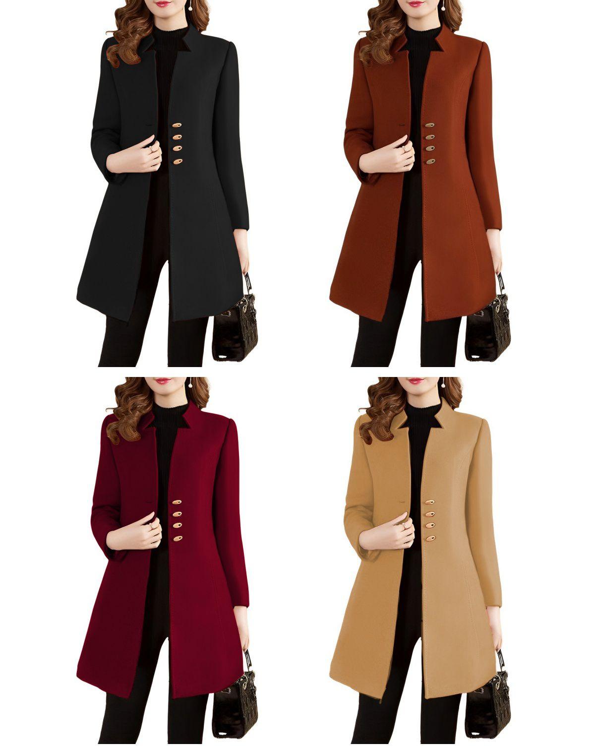 Straight four button coat