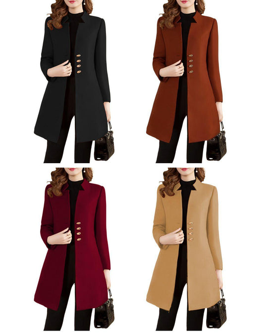 Straight four button coat