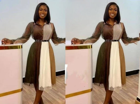 3 toned inner lined dress
