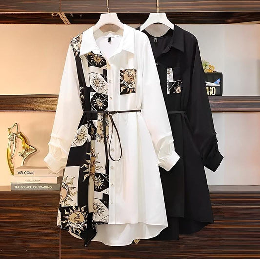 Sun Graphic shirt dress