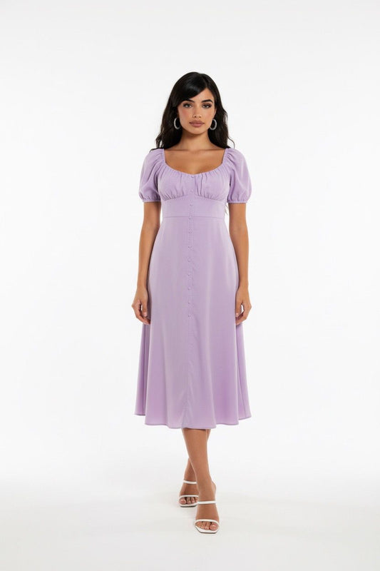 Purple summer button down dress