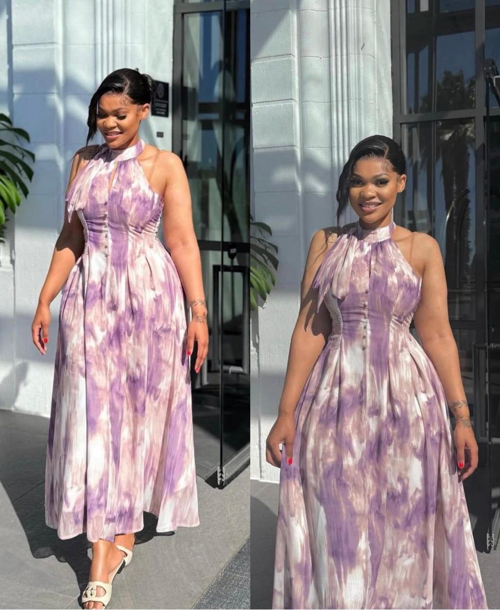 Figure hugging flare bottom dress