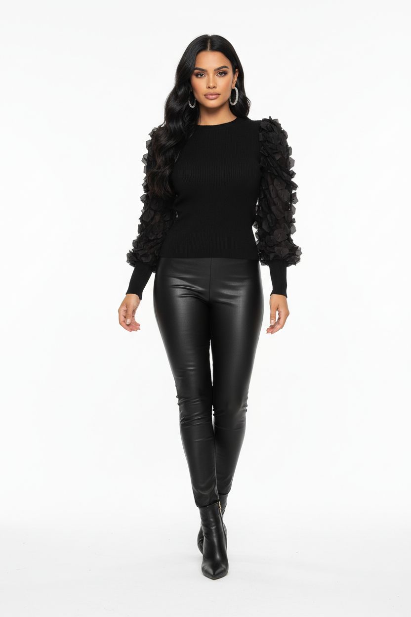 stretchy material floral side blouse