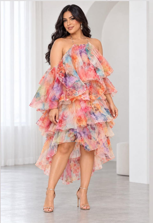 floral steps dress