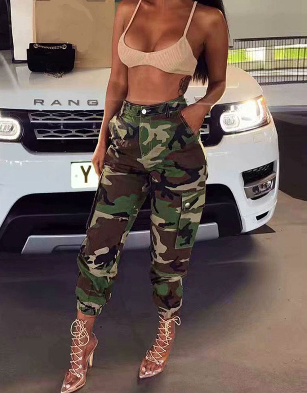 army print camo flap pocket pants