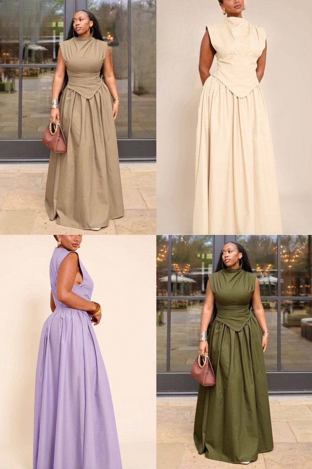 POINTY TOP AND FLARE BOTTOM DRESS