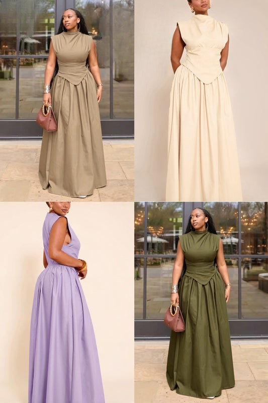 POINTY TOP AND FLARE BOTTOM DRESS