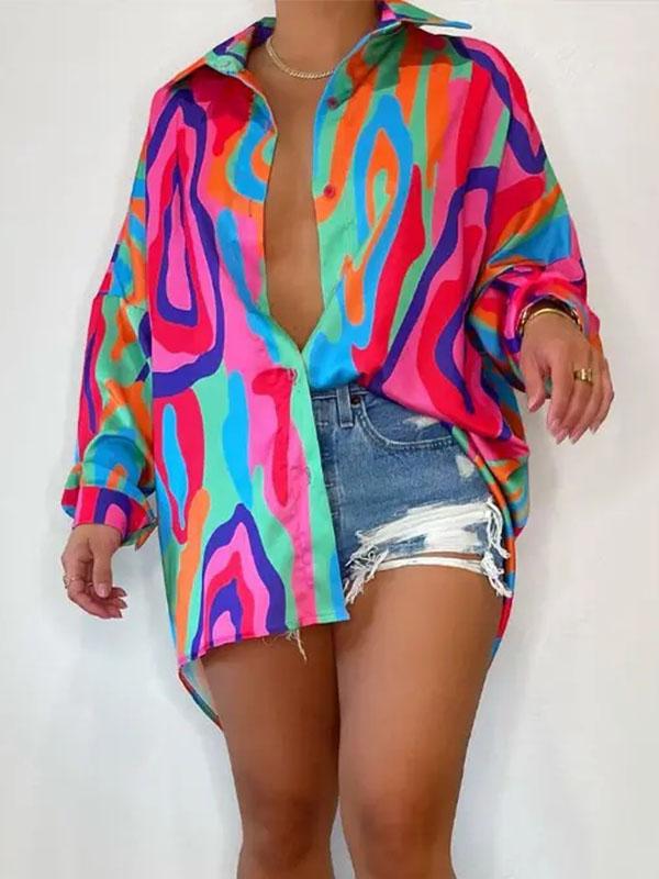 Color block overlapping shirt