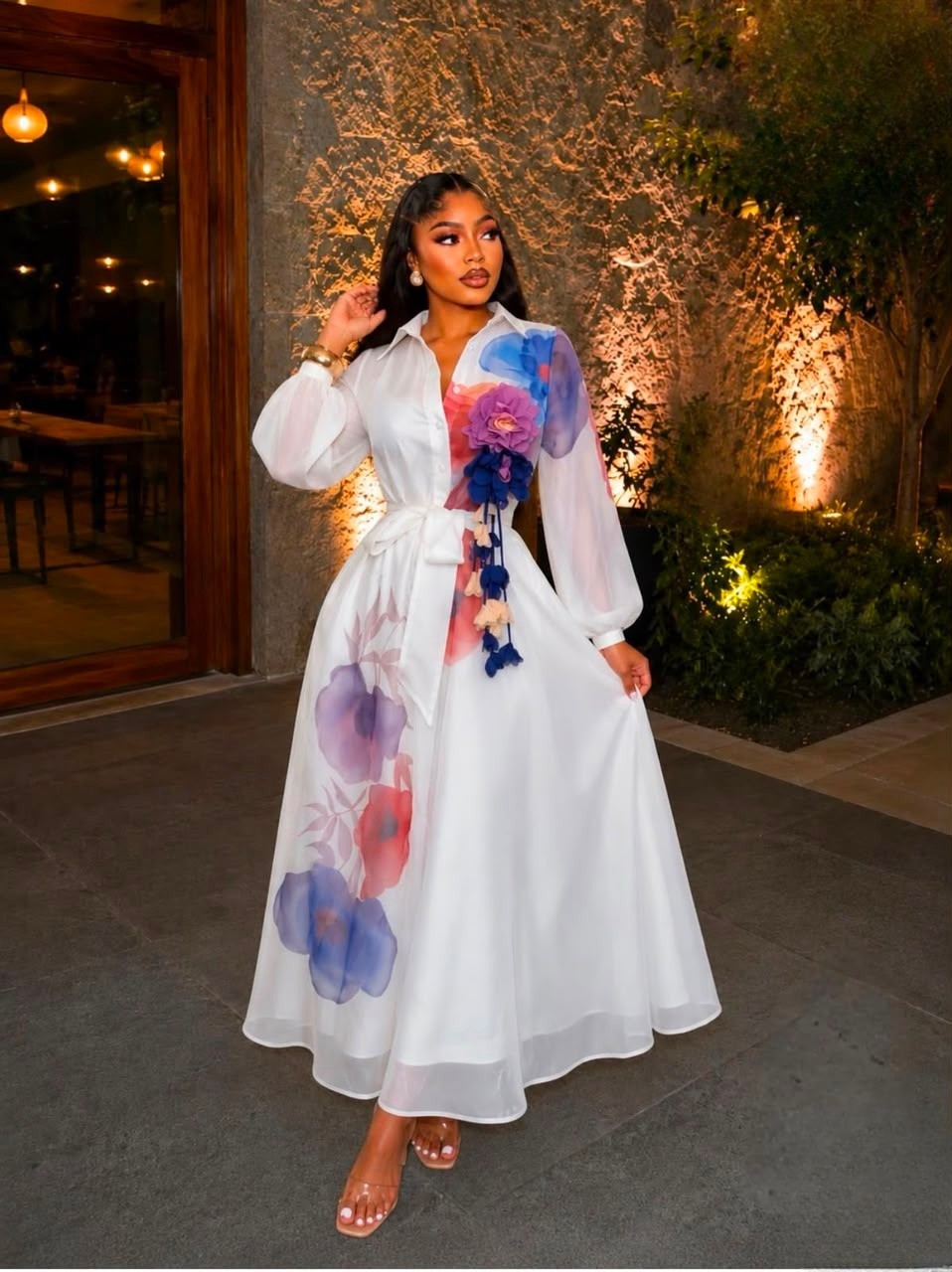 FLORAL LONG SLEEVES DRESS
