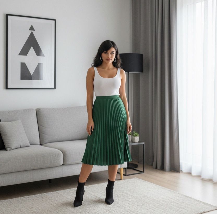 flare pleated skirt
