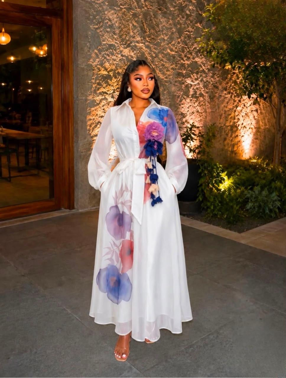 FLORAL LONG SLEEVES DRESS