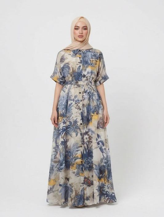 floral button dress