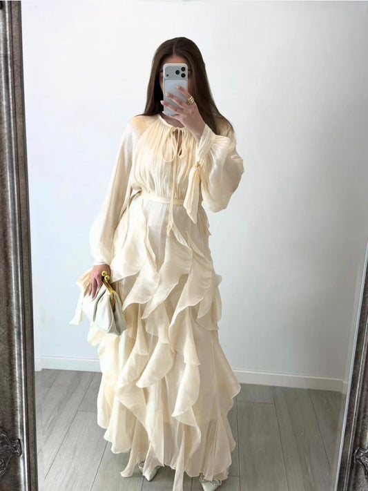 LONG SLEEVES LIGHT MATERIAL DRESS