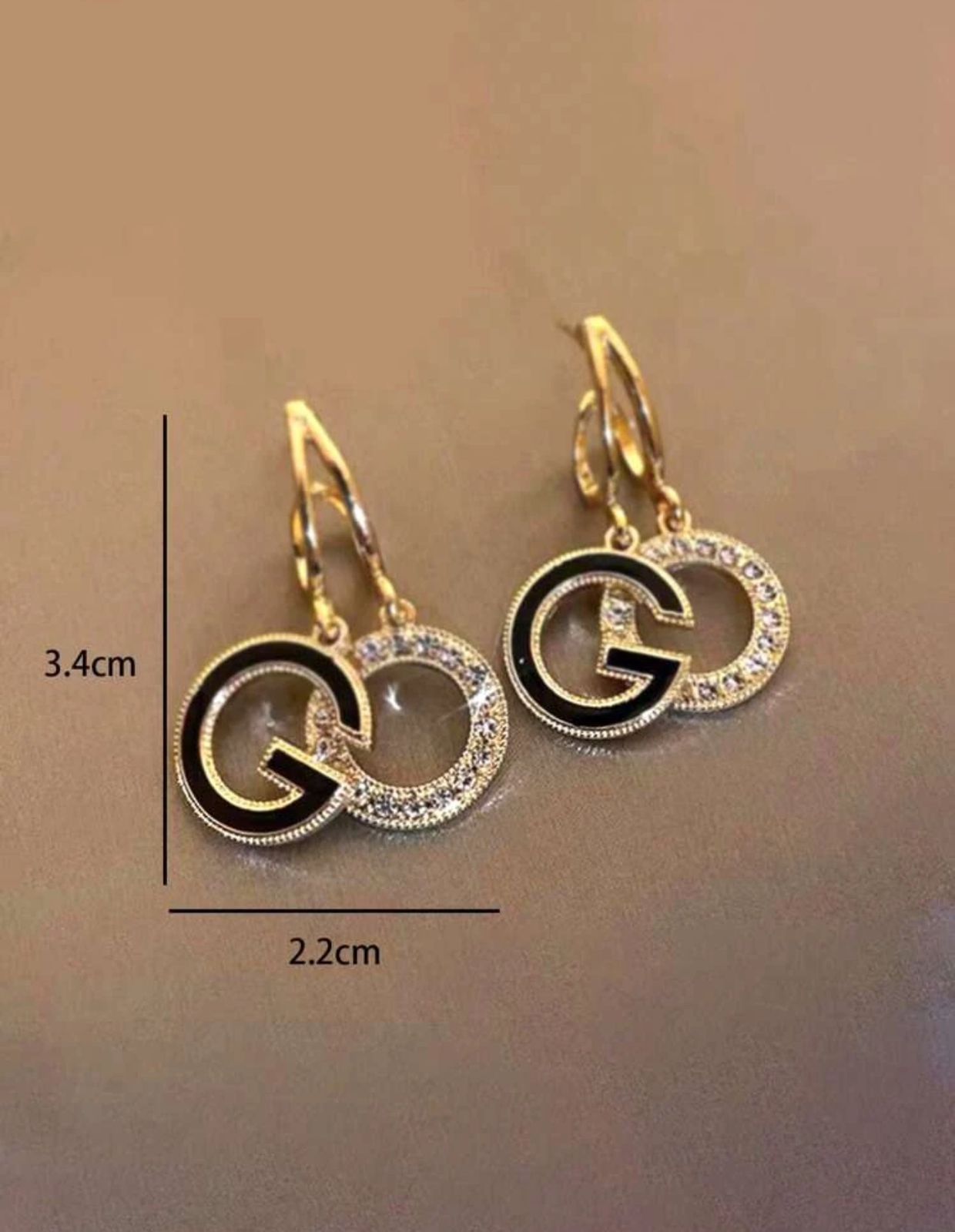 Rhinestone Decor Round Drop Earrings