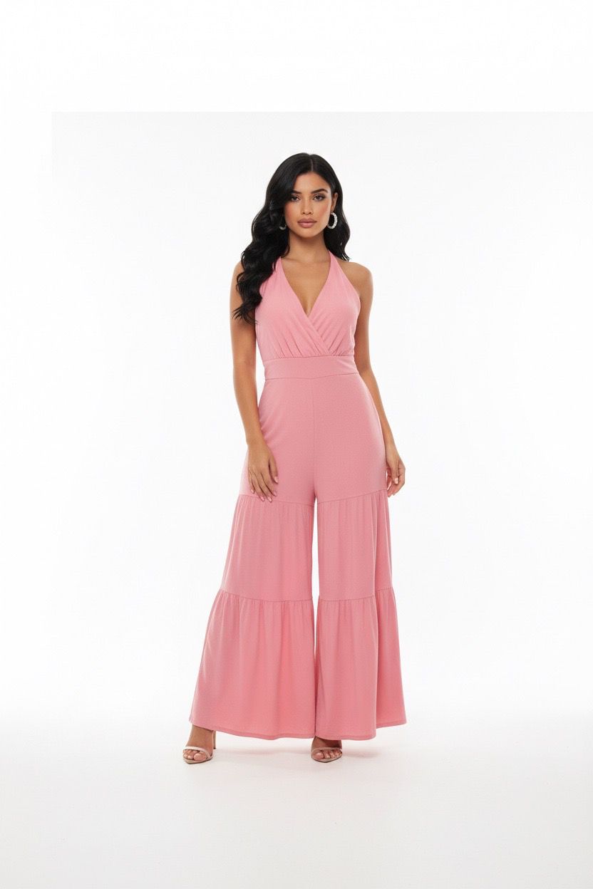 flare chiffon jumpsuit